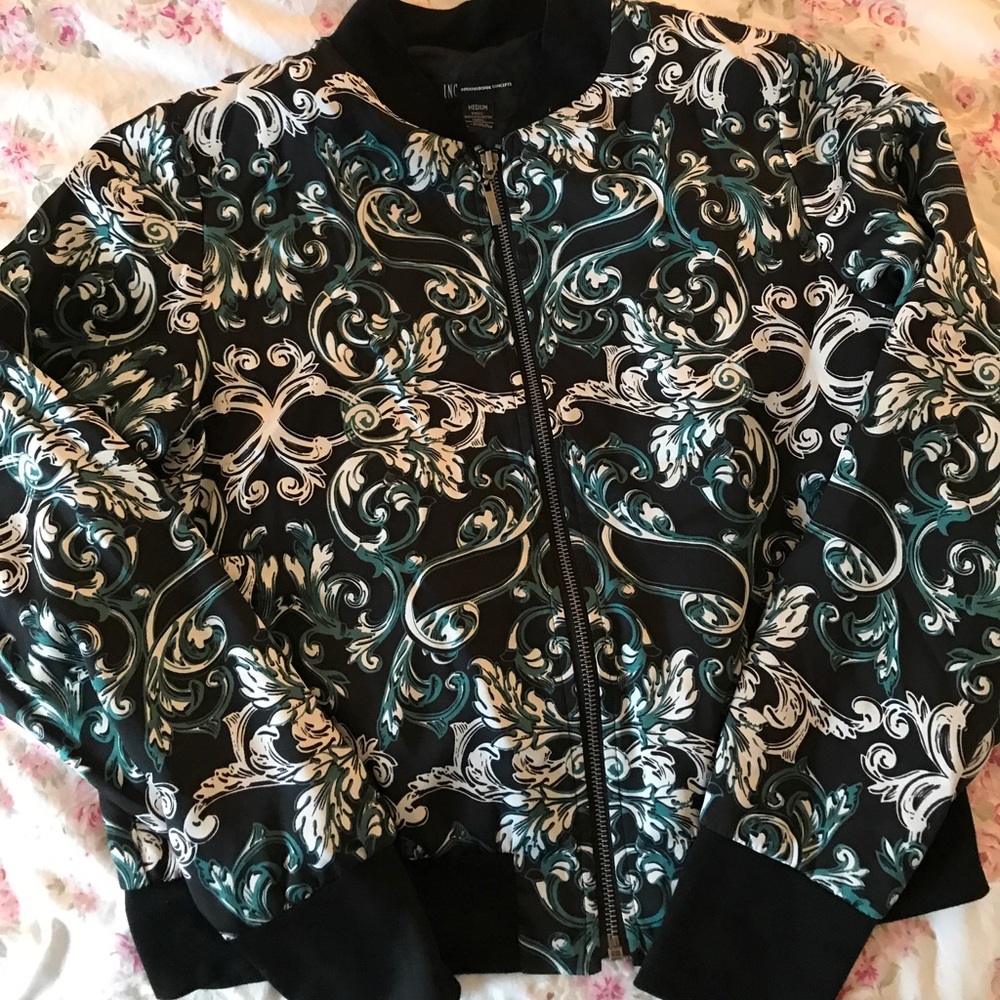 INC. “paisley” zip up jacket. Size M